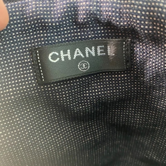 Authentic Chanel Coco Beach Set in Pink & Navy Bag Pouch & Towel - Picture 5 of 15